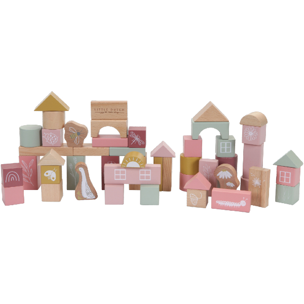 Little Dutch Bouwblokken in ton - Pink