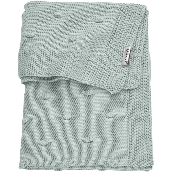 Meyco Ledikantdeken 100x150cm knots stone green